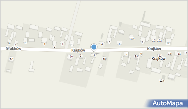 Krajków, Krajków, 3, mapa Krajków