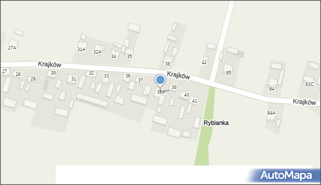 Krajków, Krajków, 38A, mapa Krajków