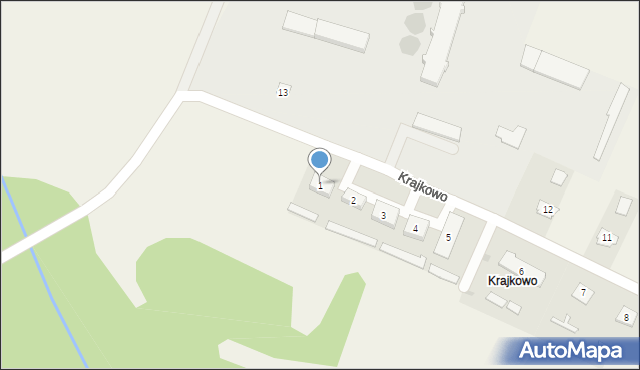 Krajkowo, Krajkowo, 1, mapa Krajkowo
