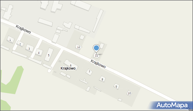 Krajkowo, Krajkowo, 11, mapa Krajkowo