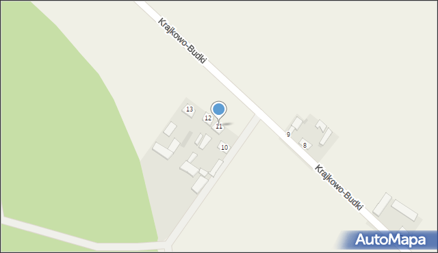 Krajkowo-Budki, Krajkowo-Budki, 11, mapa Krajkowo-Budki