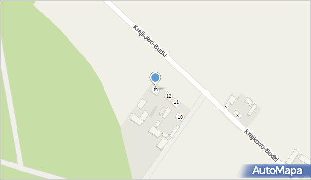 Krajkowo-Budki, Krajkowo-Budki, 13, mapa Krajkowo-Budki