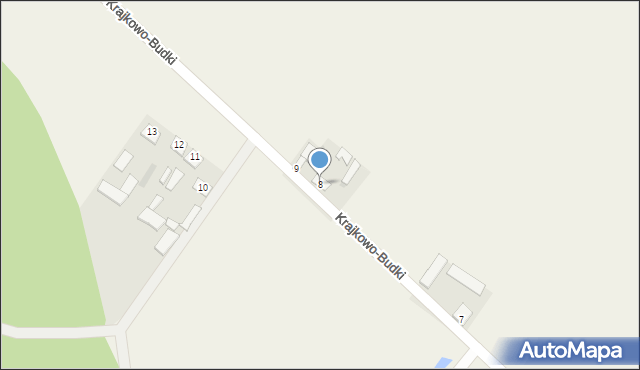 Krajkowo-Budki, Krajkowo-Budki, 8, mapa Krajkowo-Budki