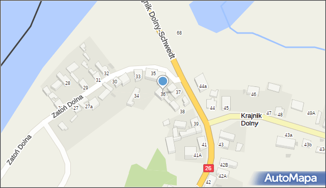 Krajnik Dolny, Krajnik Dolny, 36, mapa Krajnik Dolny