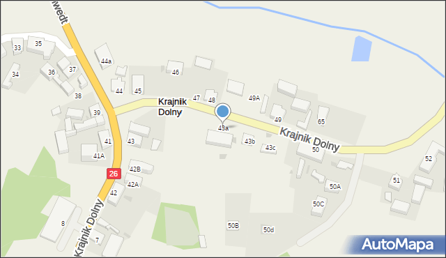 Krajnik Dolny, Krajnik Dolny, 43a, mapa Krajnik Dolny