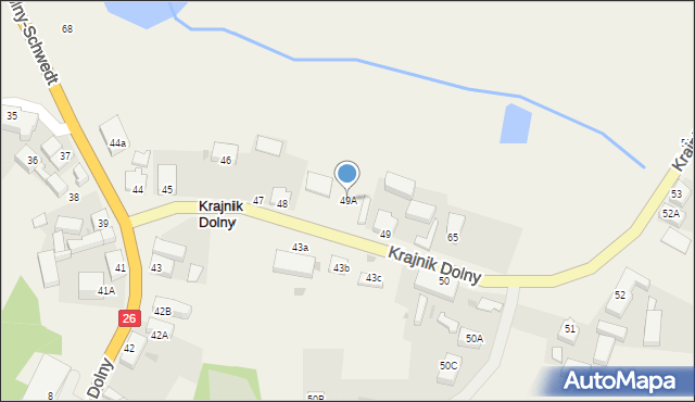 Krajnik Dolny, Krajnik Dolny, 49A, mapa Krajnik Dolny