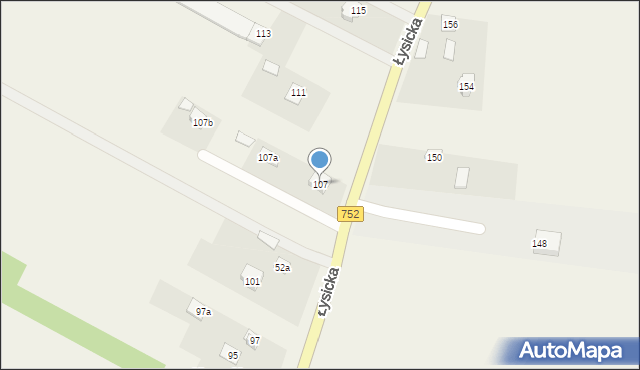 Krajno-Parcele, Krajno-Parcele, 107, mapa Krajno-Parcele