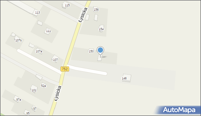 Krajno-Parcele, Krajno-Parcele, 150a, mapa Krajno-Parcele