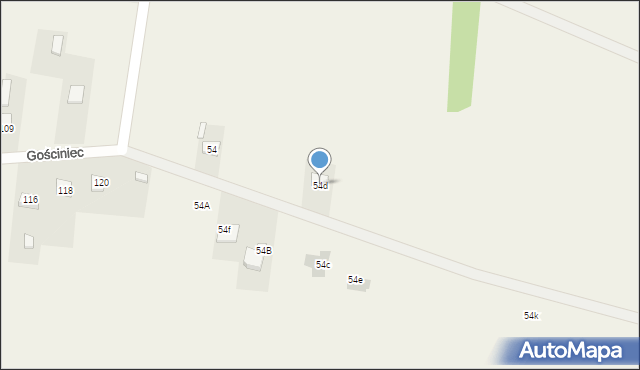 Krajno-Parcele, Krajno-Parcele, 54d, mapa Krajno-Parcele
