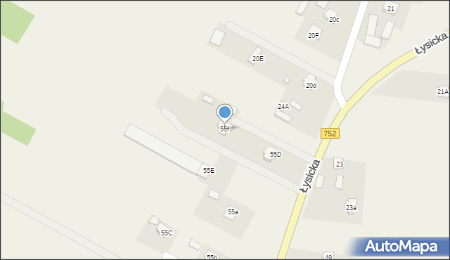 Krajno-Parcele, Krajno-Parcele, 55f, mapa Krajno-Parcele