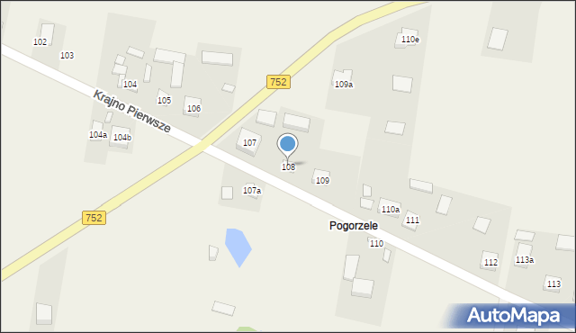 Krajno Pierwsze, Krajno Pierwsze, 108, mapa Krajno Pierwsze