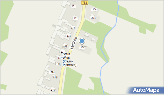 Krajno Pierwsze, Krajno Pierwsze, 135a, mapa Krajno Pierwsze