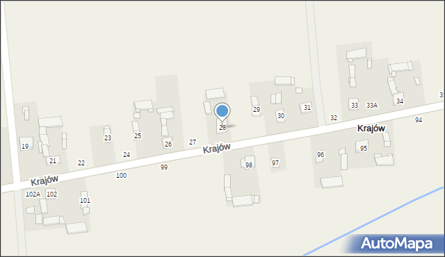 Krajów, Krajów, 28, mapa Krajów