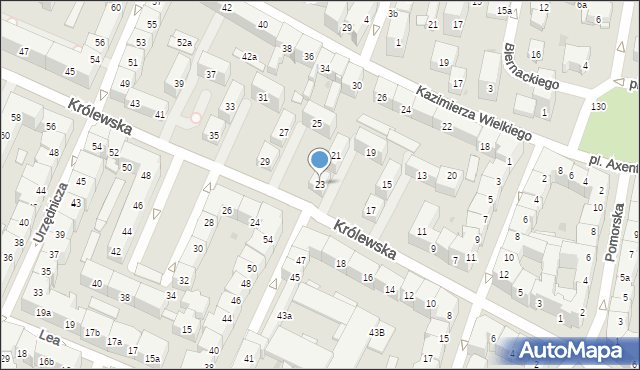 Kraków, Królewska, 23, mapa Krakowa