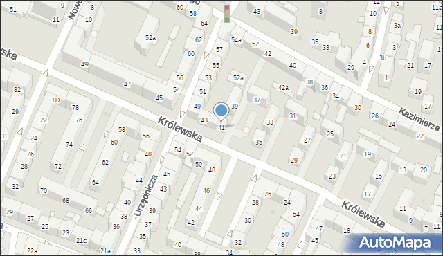 Kraków, Królewska, 41, mapa Krakowa