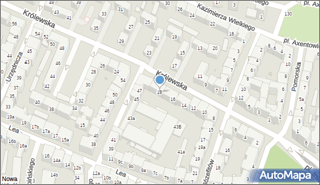 Kraków, Królewska, 18, mapa Krakowa