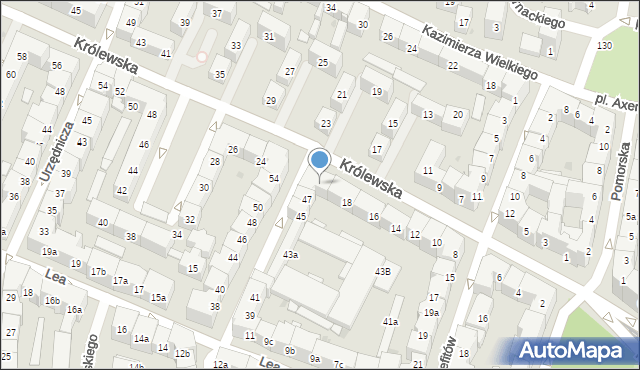 Kraków, Królewska, 20, mapa Krakowa