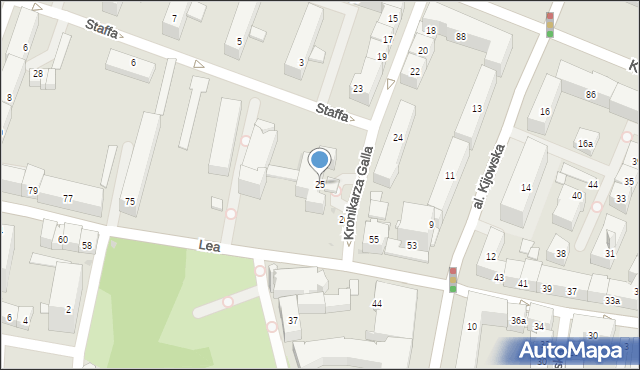 Kraków, Kronikarza Galla, 25, mapa Krakowa