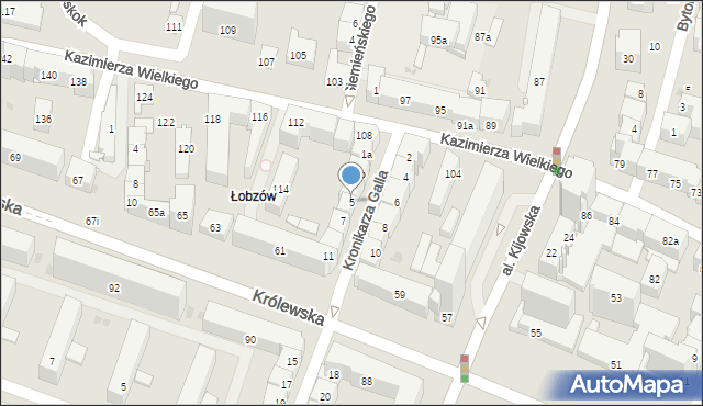 Kraków, Kronikarza Galla, 5, mapa Krakowa