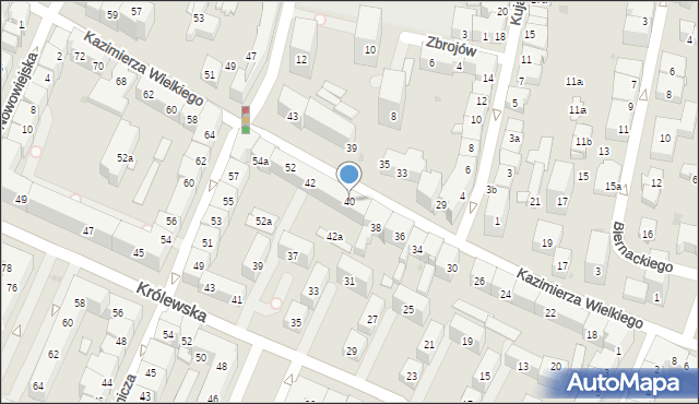 Kraków, Króla Kazimierza Wielkiego, 40, mapa Krakowa