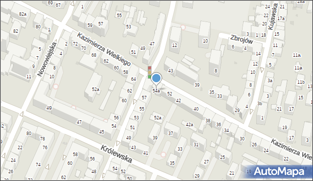 Kraków, Króla Kazimierza Wielkiego, 54a, mapa Krakowa