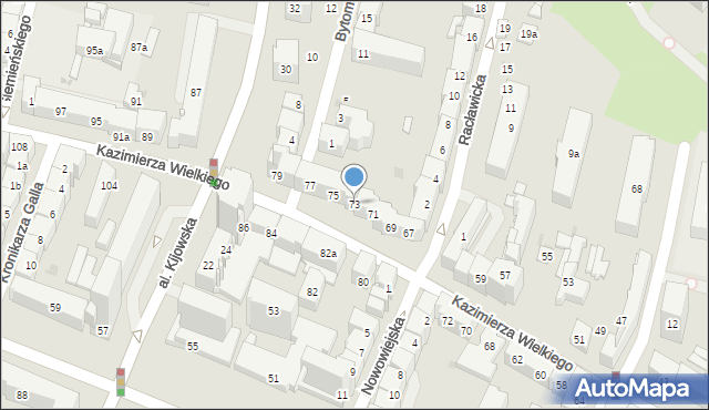 Kraków, Króla Kazimierza Wielkiego, 73, mapa Krakowa