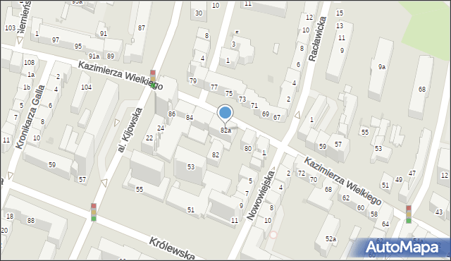 Kraków, Króla Kazimierza Wielkiego, 82a, mapa Krakowa
