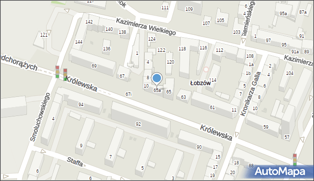 Kraków, Królewska, 65a, mapa Krakowa