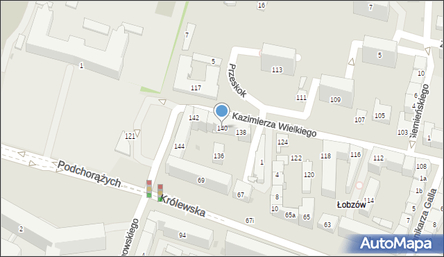 Kraków, Króla Kazimierza Wielkiego, 140, mapa Krakowa