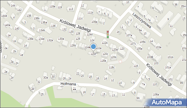 Kraków, Królowej Jadwigi, 122c, mapa Krakowa