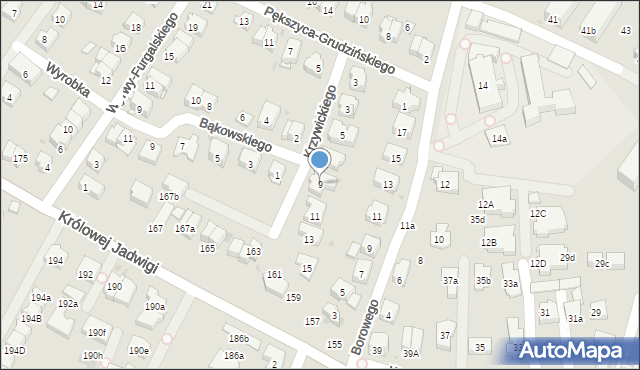 Kraków, Krzywickiego Ludwika, 9, mapa Krakowa