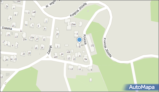 Kraków, Krucza, 4c, mapa Krakowa