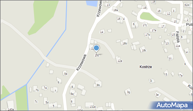 Kraków, Krzewowa, 10c, mapa Krakowa