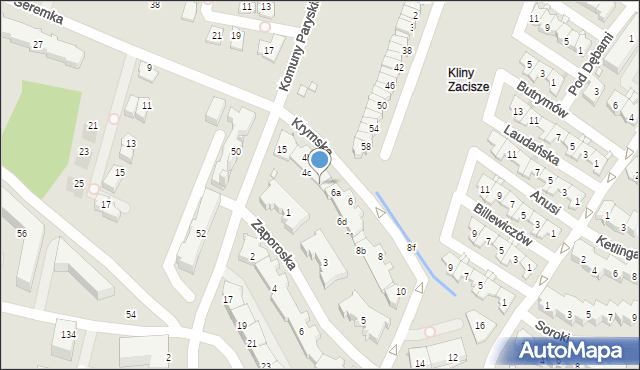 Kraków, Krymska, 4e, mapa Krakowa