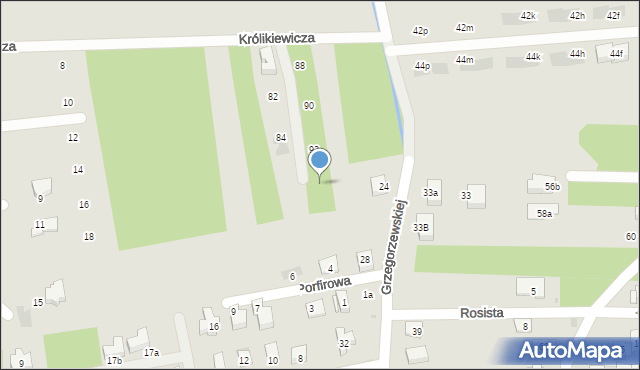 Kraków, Królikiewicza Adama, mjr., 94, mapa Krakowa