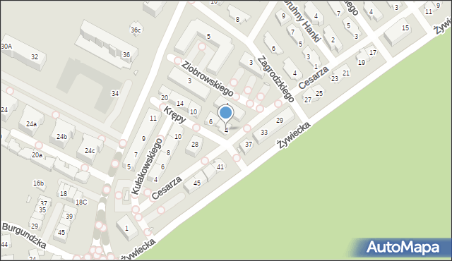 Kraków, Krępy Aleksandra, 4, mapa Krakowa