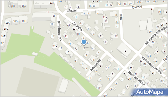 Kraków, Krochmalniki, 5, mapa Krakowa