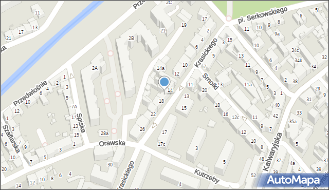 Kraków, Krasickiego Ignacego, bp., 16, mapa Krakowa