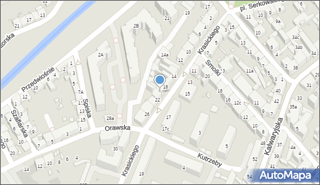 Kraków, Krasickiego Ignacego, bp., 20, mapa Krakowa