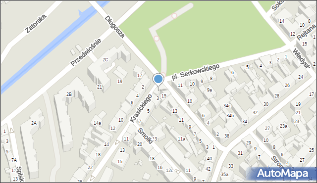 Kraków, Krasickiego Ignacego, bp., 1, mapa Krakowa