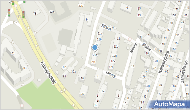 Kraków, Krasickiego Ignacego, bp., 21e, mapa Krakowa
