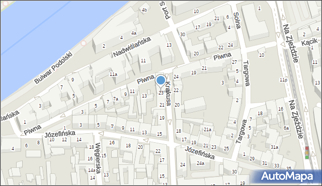 Kraków, Krakusa, 23, mapa Krakowa