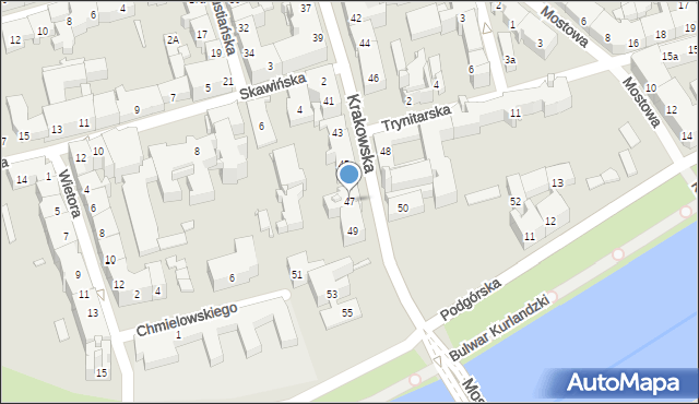 Kraków, Krakowska, 47, mapa Krakowa
