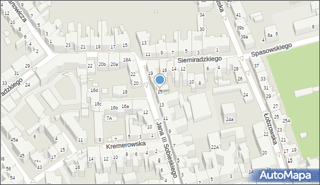 Kraków, Króla Jana III Sobieskiego, 15, mapa Krakowa