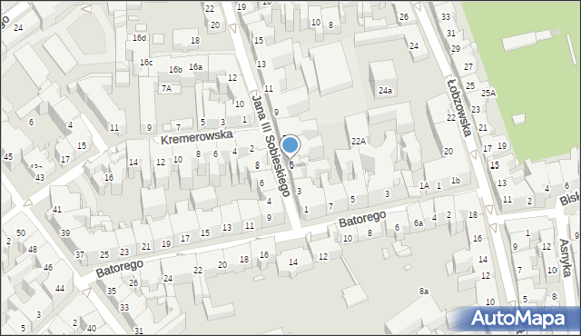 Kraków, Króla Jana III Sobieskiego, 5, mapa Krakowa