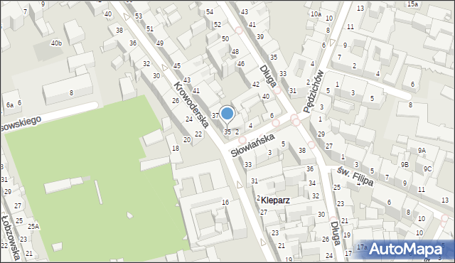 Kraków, Krowoderska, 35, mapa Krakowa