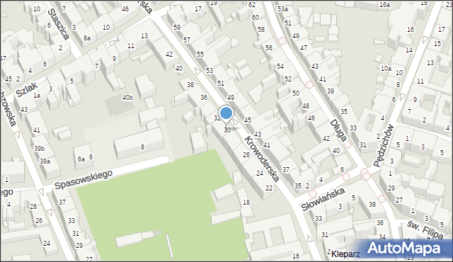 Kraków, Krowoderska, 30, mapa Krakowa