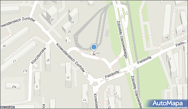 Kraków, Krowoderskich Zuchów, 8a, mapa Krakowa