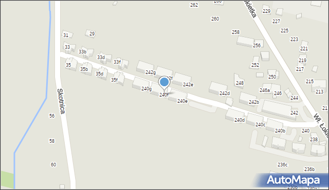 Kraków, Króla Władysława Łokietka, 240f, mapa Krakowa