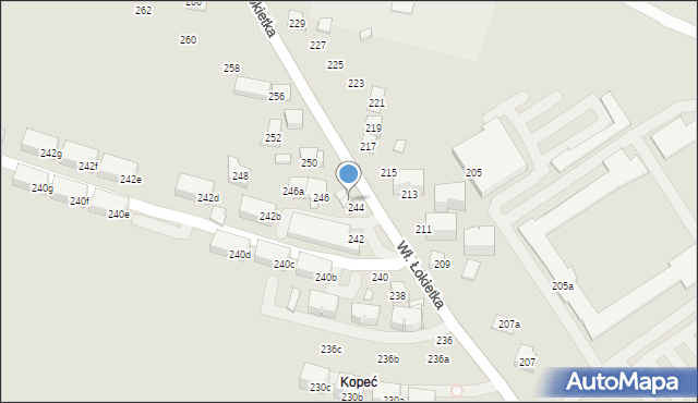 Kraków, Króla Władysława Łokietka, 244A, mapa Krakowa